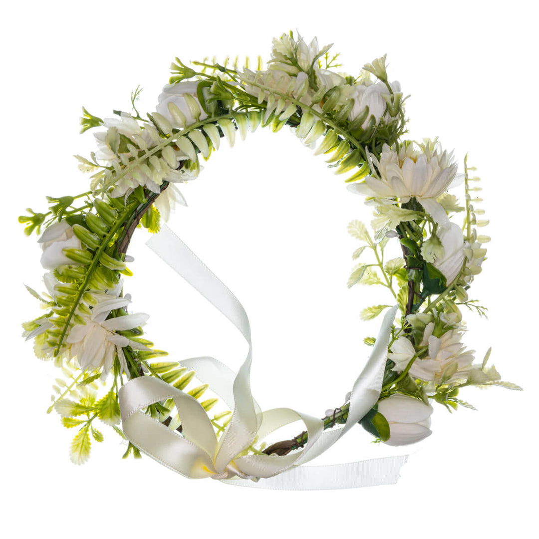 Bohemian White Flower Wreath