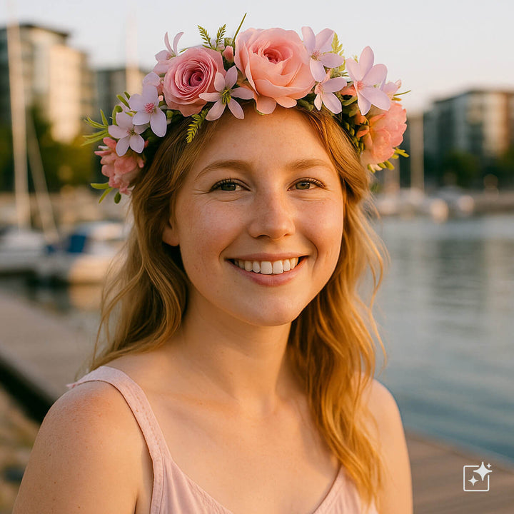 Vaaleanpunaiset Ruusut Kukkaseppele