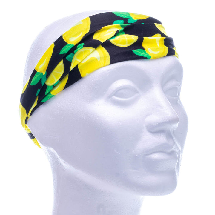 Lemon patterned fabric elastic hairband