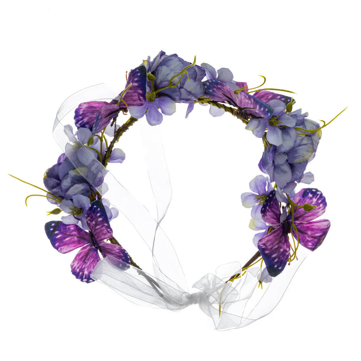 Lila fjärilsblomsterkrans