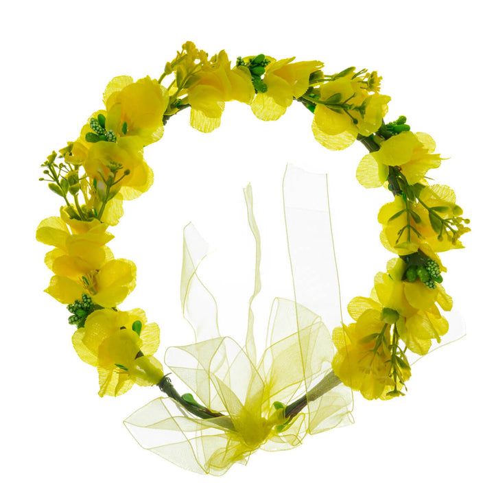 Bright yellow flower wreath