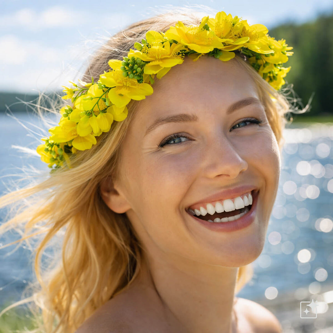 Bright yellow flower wreath