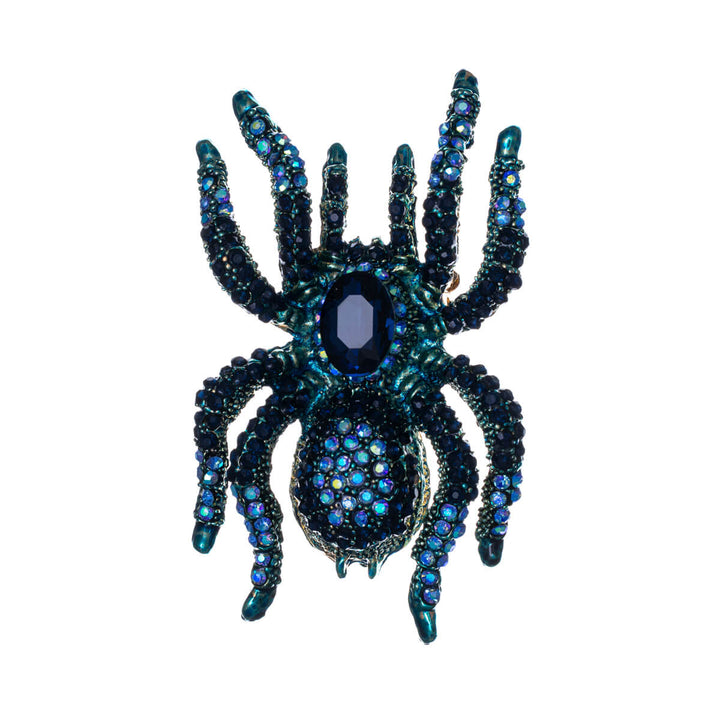 Sparkling spider brooch with glass stones