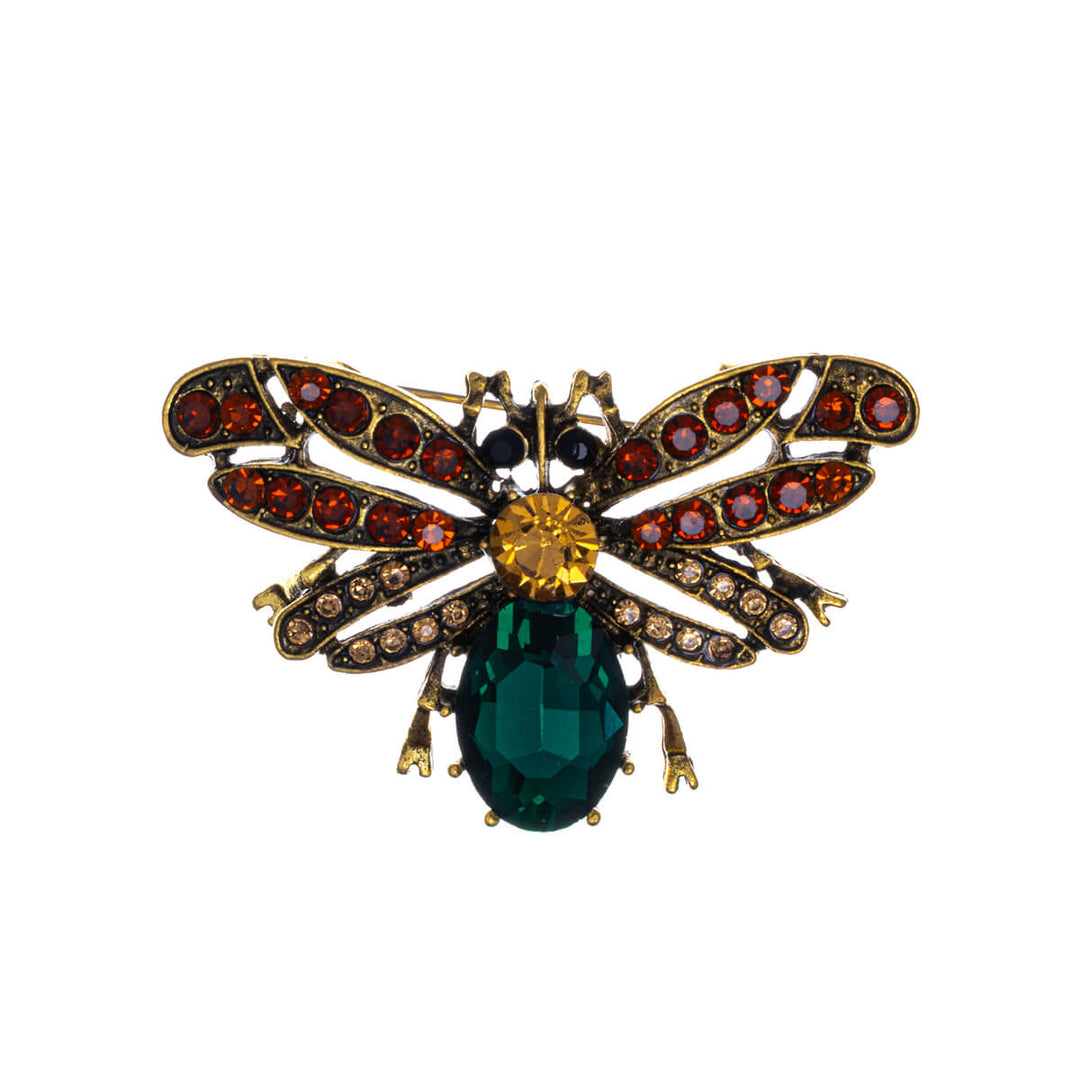 Sparkling insect brooch