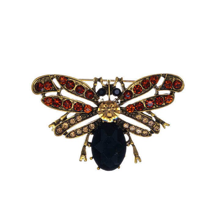 Sparkling insect brooch