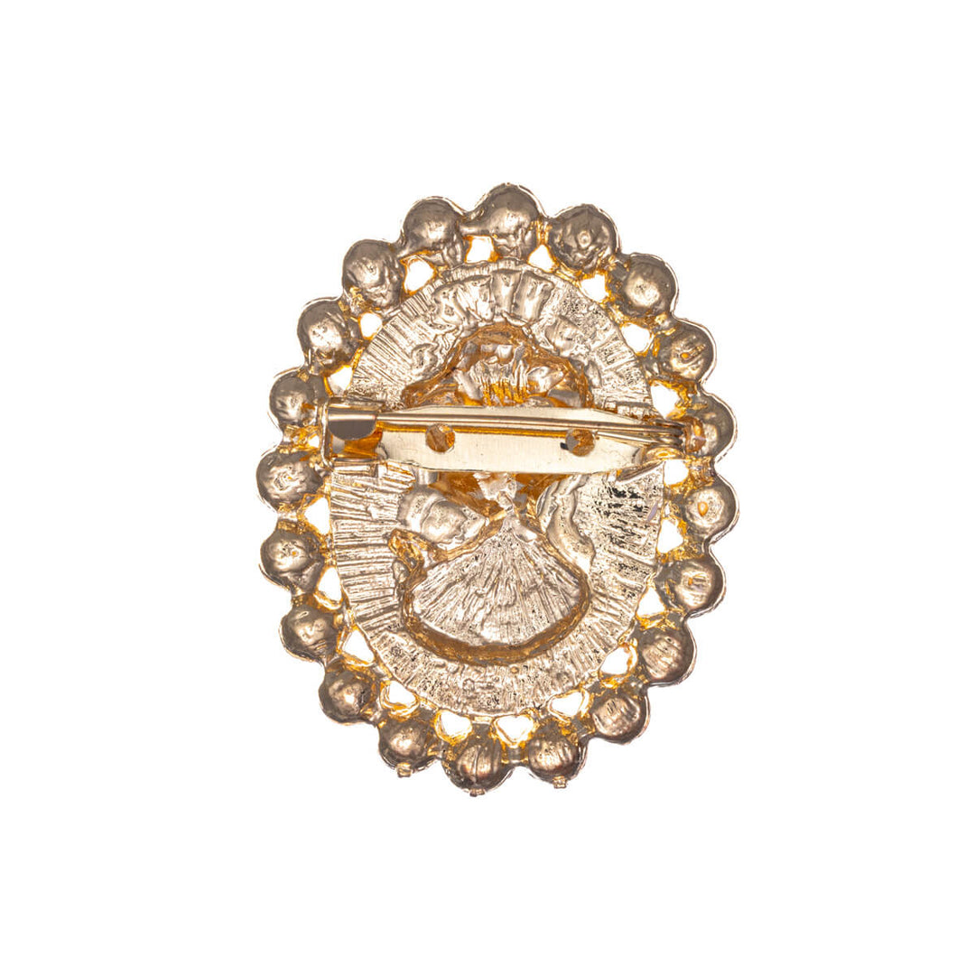 Beaded cameo brooch