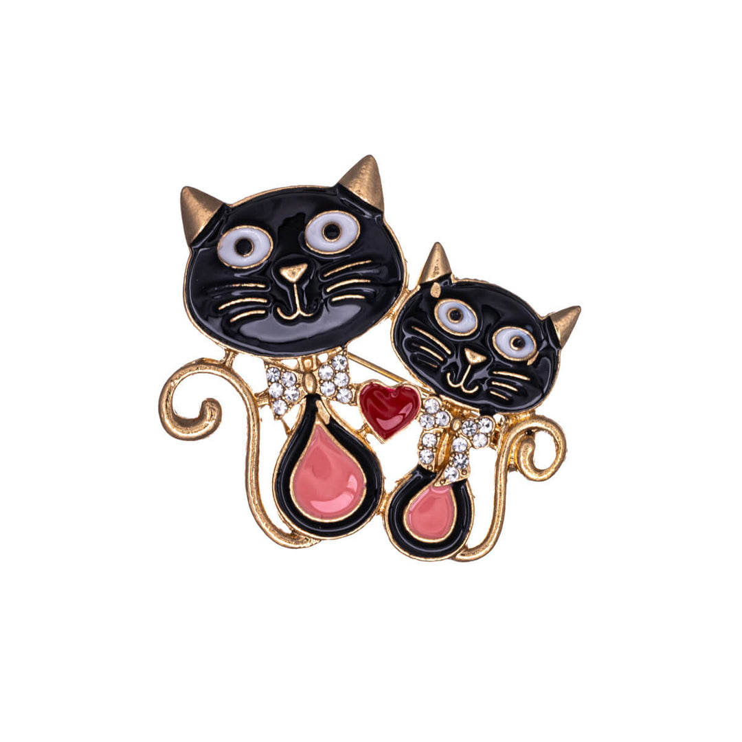 Two cats brooch