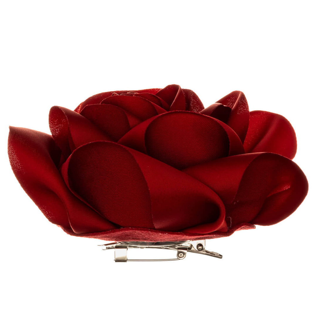 Matte satin rose hair flower and Flower brooch 11cm