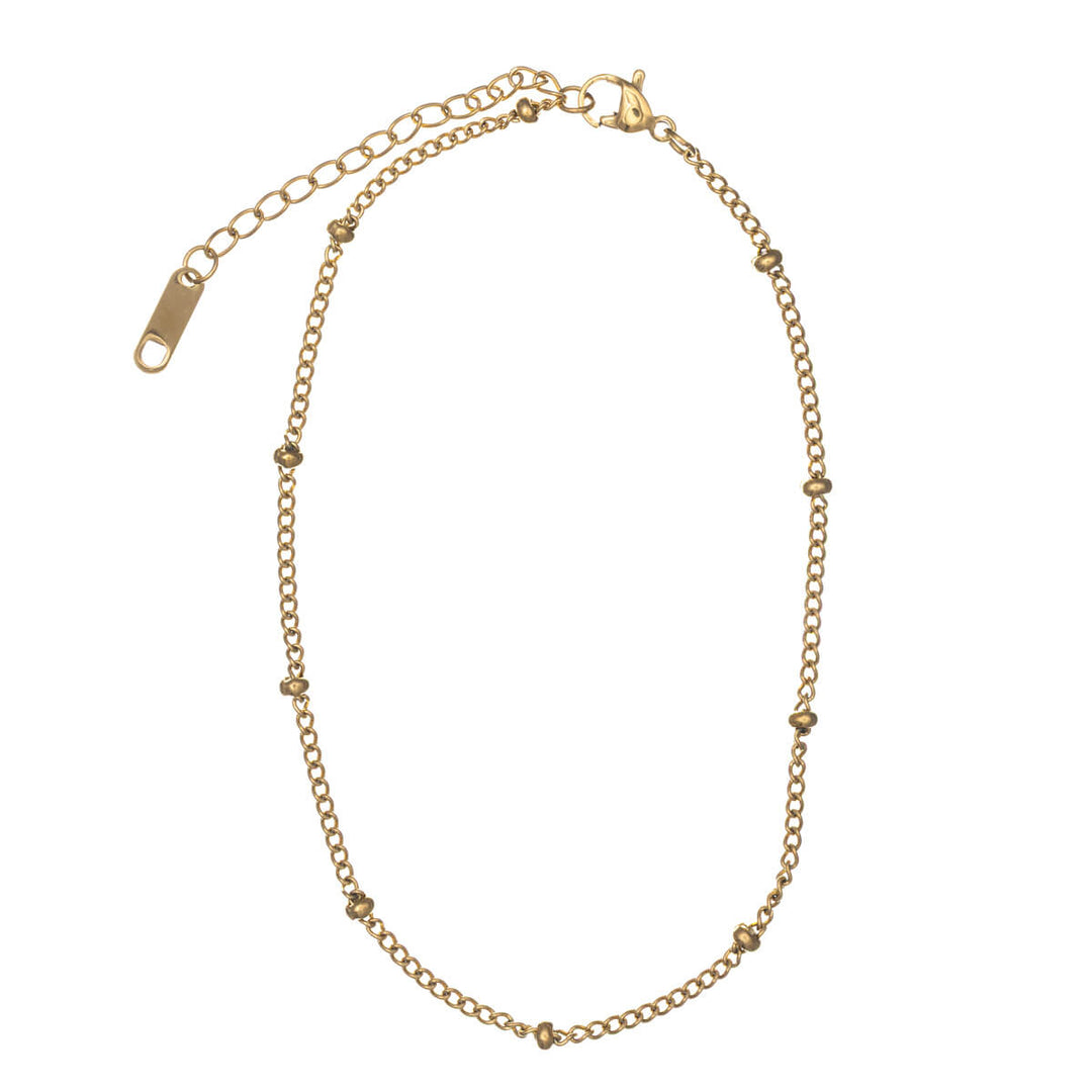 Steel chain ankle bracelet with balls 2mm (Steel 316L)