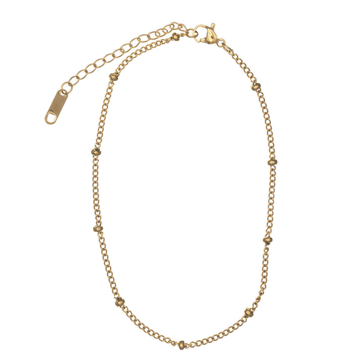 Steel chain ankle bracelet with balls 2mm (Steel 316L)