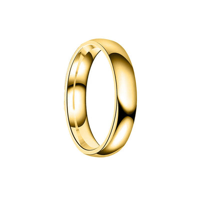 Curved gold plated steel ring 4mm