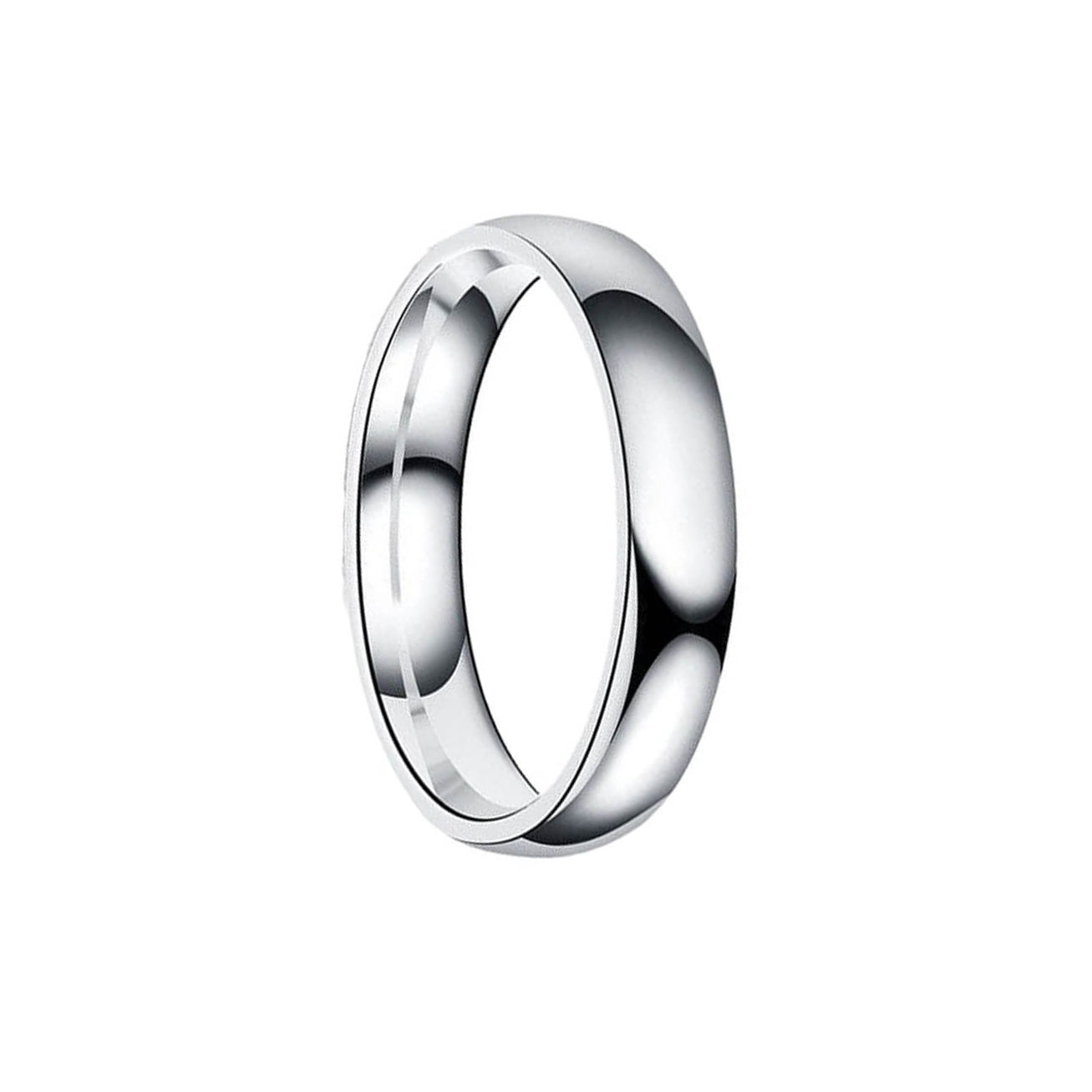 Curved polished steel ring 4mm