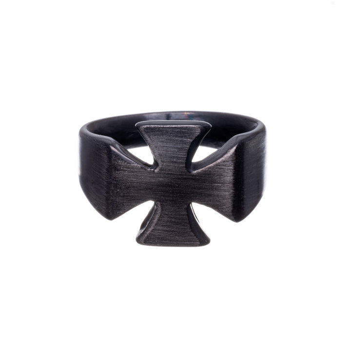 Steel black iron cross ring (Steel 316L)