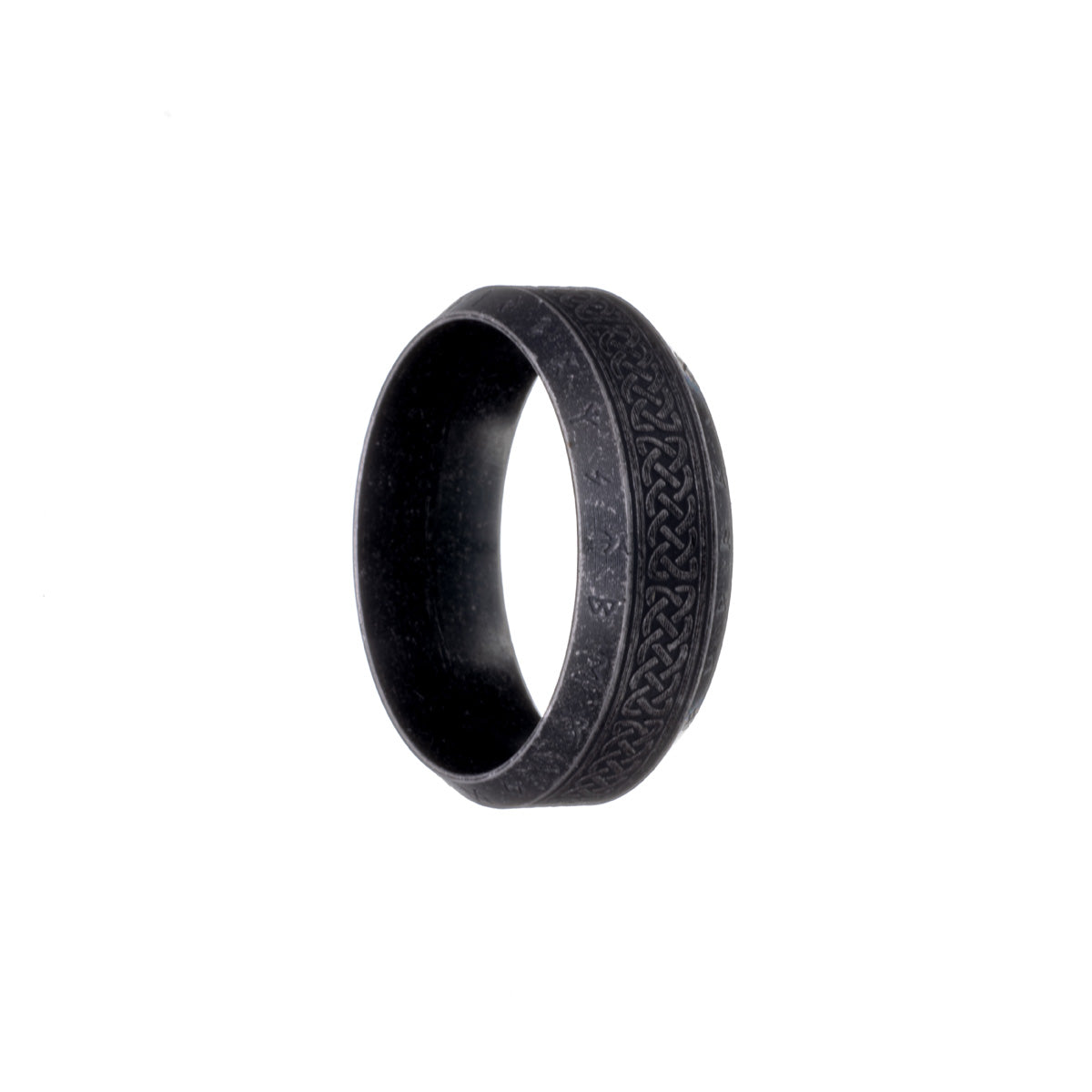 Celtic Norse mythology steel ring black 8mm
