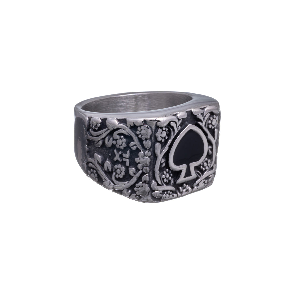 Ace of spades wedding ring steel ring (Steel 316L)