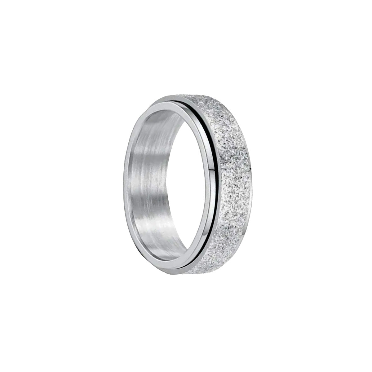 Sparkling spinner ring anti-stress ring (steel 316L)