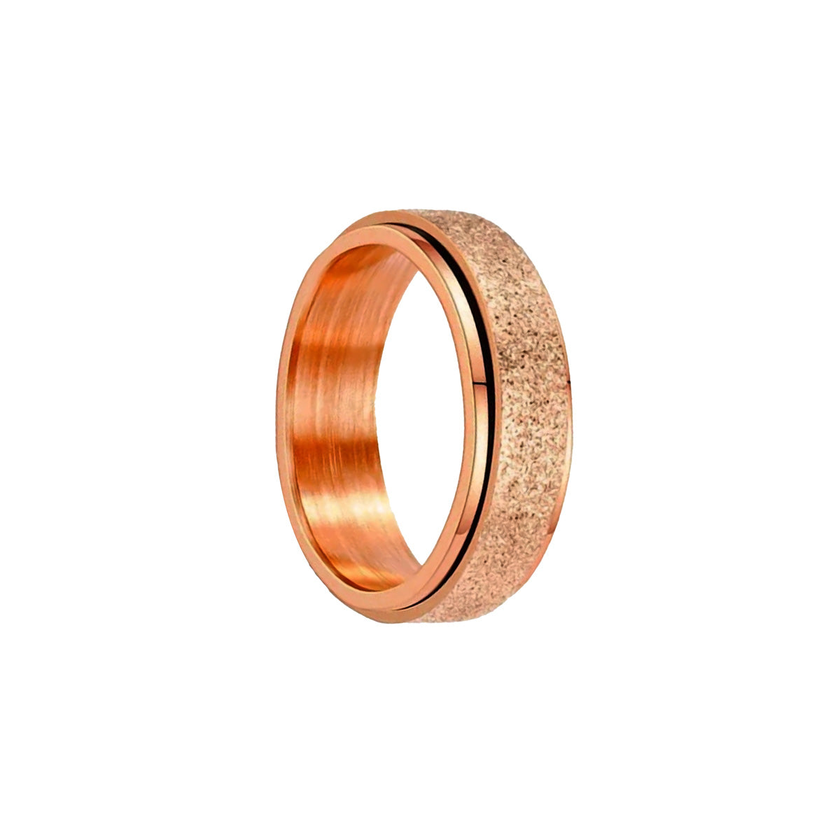 Sparkling rose gold plated spinner ring anti-stress ring (steel 316L)