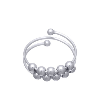 Rotating 10 beads anti-stress ring with double helix (Steel 316L)