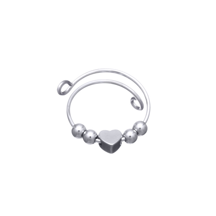 Rotating beads anti-stress ring heart (Steel 316L)