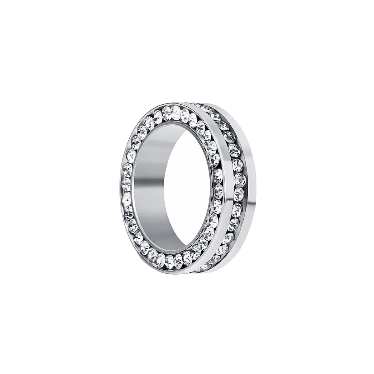 Angular three-sided rhinestone ring (Steel 316L)