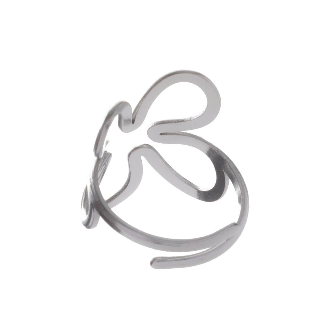 Flower pattern adjustable ring (Steel 316L)