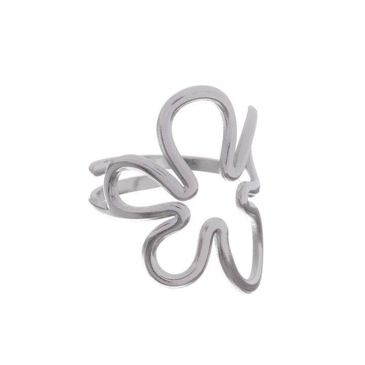 Flower pattern adjustable ring (Steel 316L)