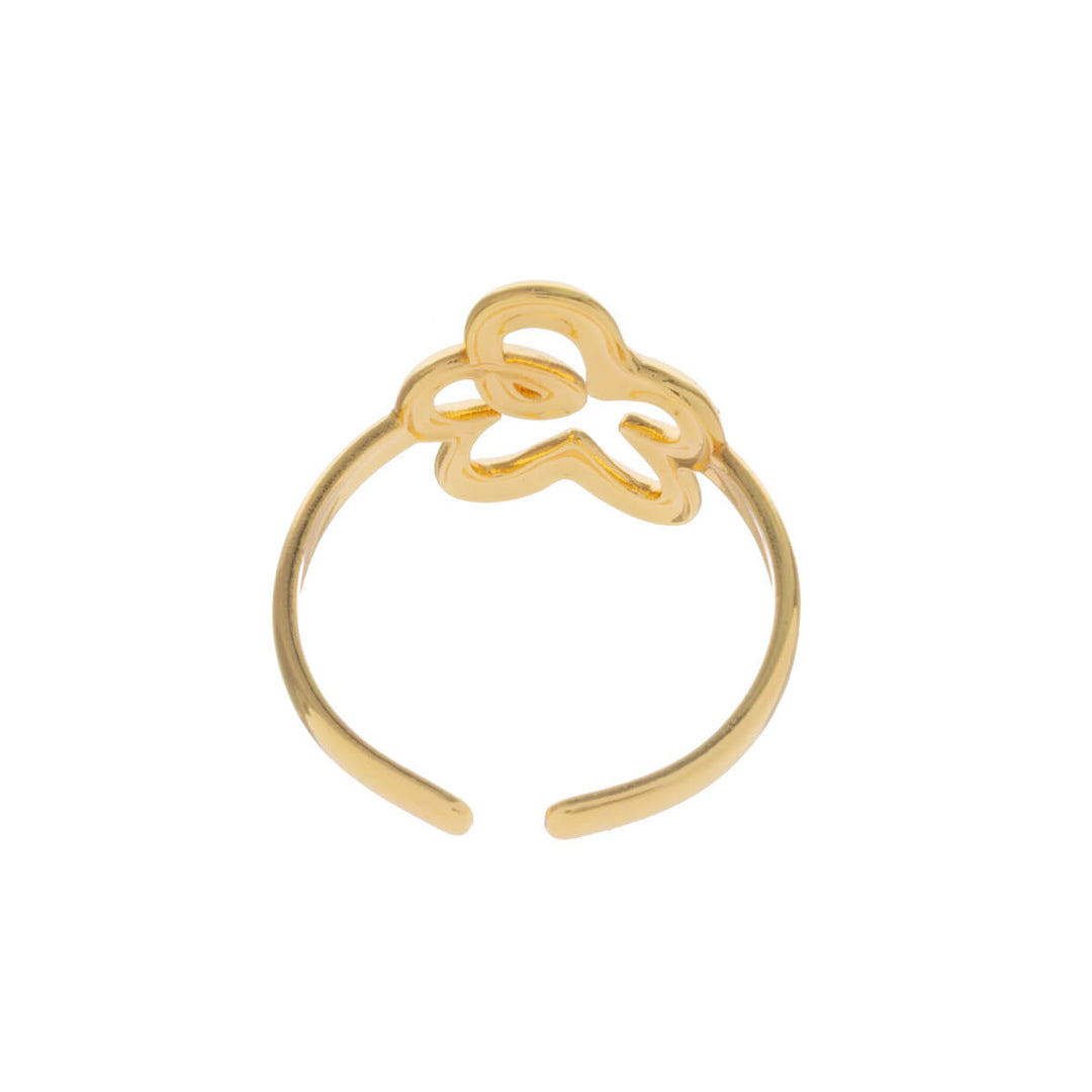 Justerbar ring med blommönster (stål 316L)