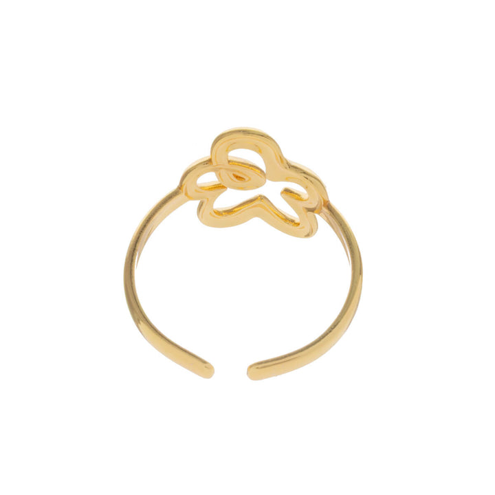 Justerbar ring med blommönster (stål 316L)