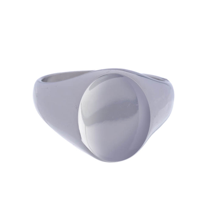 Polished oval signet ring (316L steel)