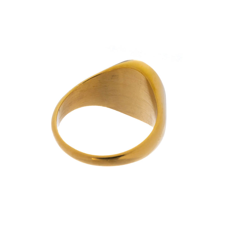 Guldpläterad oval ring (316L stål)