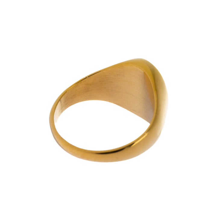 Guldpläterad oval ring (316L stål)