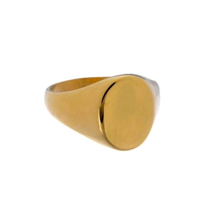 Guldpläterad oval ring (316L stål)