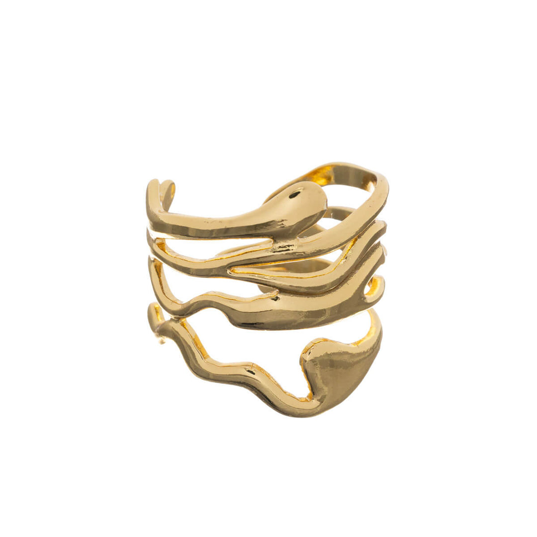 Gold adjustable ring (316L steel) 5-piece set