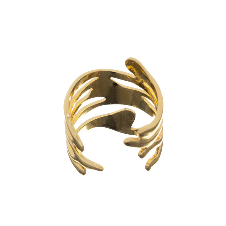 Gold adjustable ring (316L steel) 5-piece set