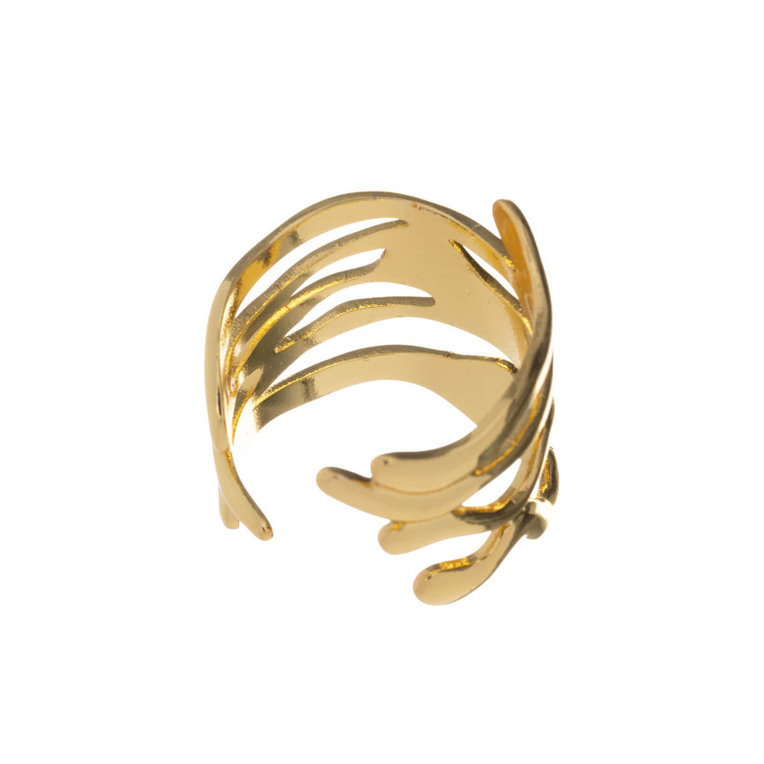 Gold adjustable ring (316L steel) 5-piece set