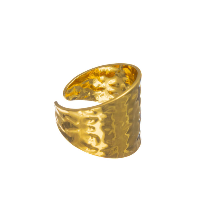 Wide gold adjustable ring (316L steel)