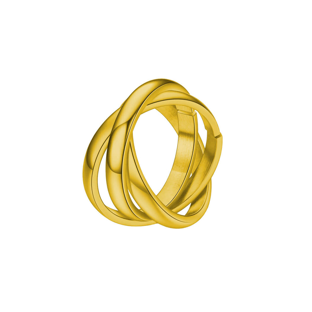 Gold-plated three-ring stress ring – rotating fidget ring (316L stainless steel)