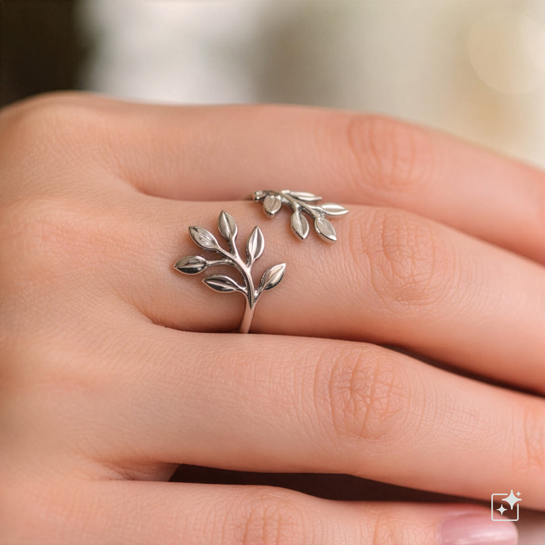 Justerbar ring med slingor – bred stålring