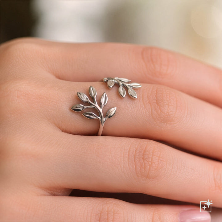 Justerbar ring med slingor – bred stålring