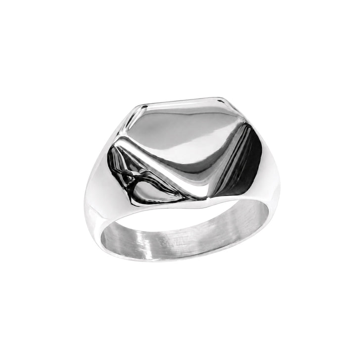 Steel band ring with a square diamond shape (316L steel)