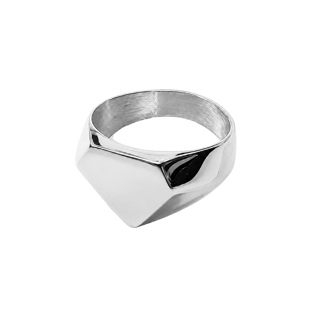Steel band ring with a square diamond shape (316L steel)