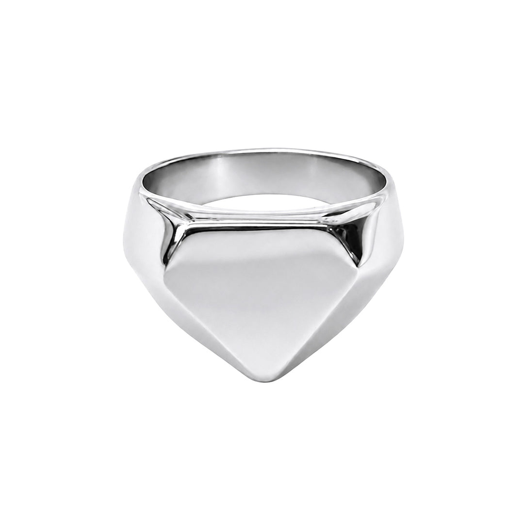 Steel band ring with a square diamond shape (316L steel)