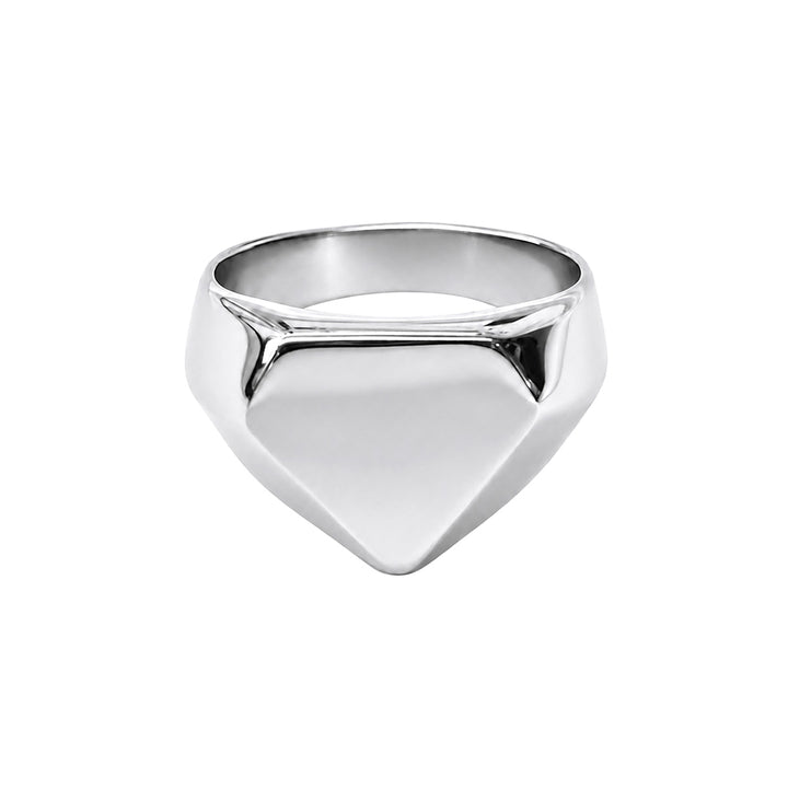Steel band ring with a square diamond shape (316L steel)