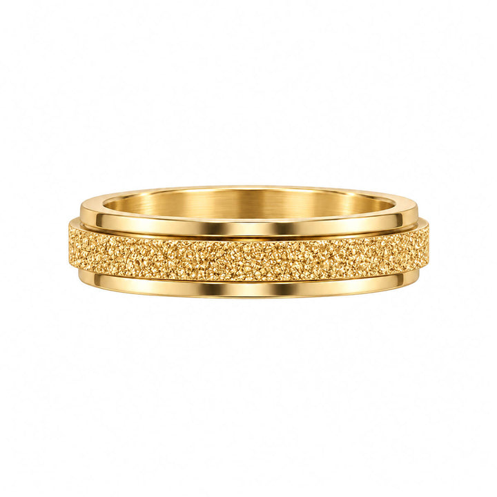 Kimaltava pyörivä antistressisormus 4 mm (18K PVD Teräs)