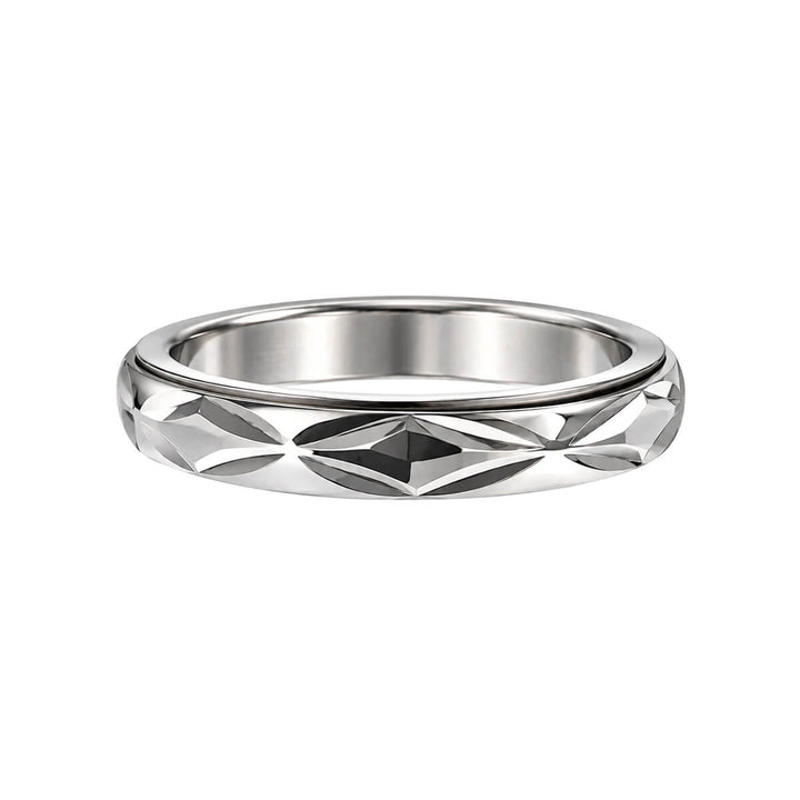 Faceted Rotating Anti-Stress Ring, 4 mm (316L Stainless Steel)