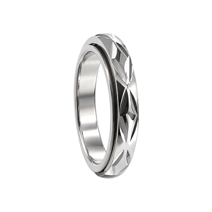 Faceted Rotating Anti-Stress Ring, 4 mm (316L Stainless Steel)