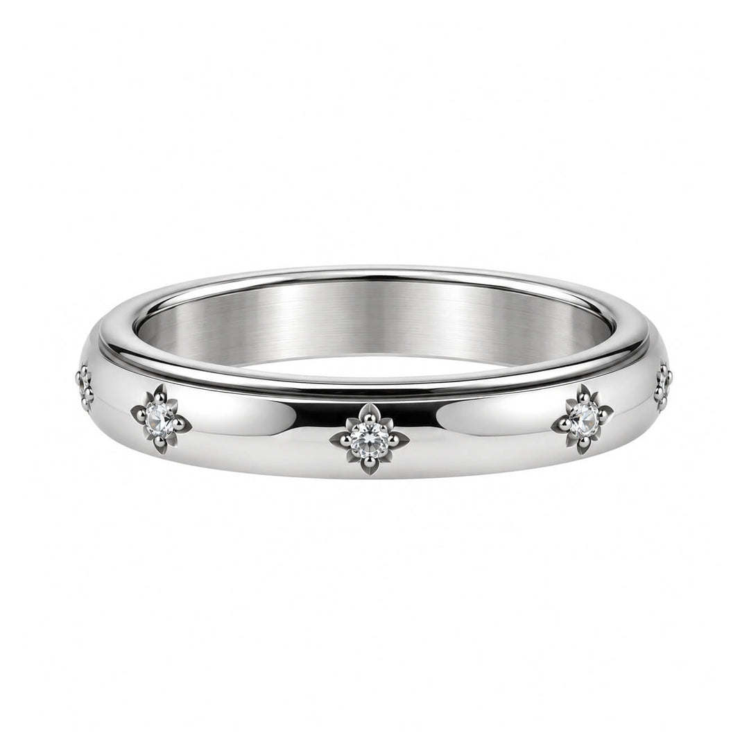 Roterande antistressring med zirkonia-dekor, 4 mm (stål 316L)