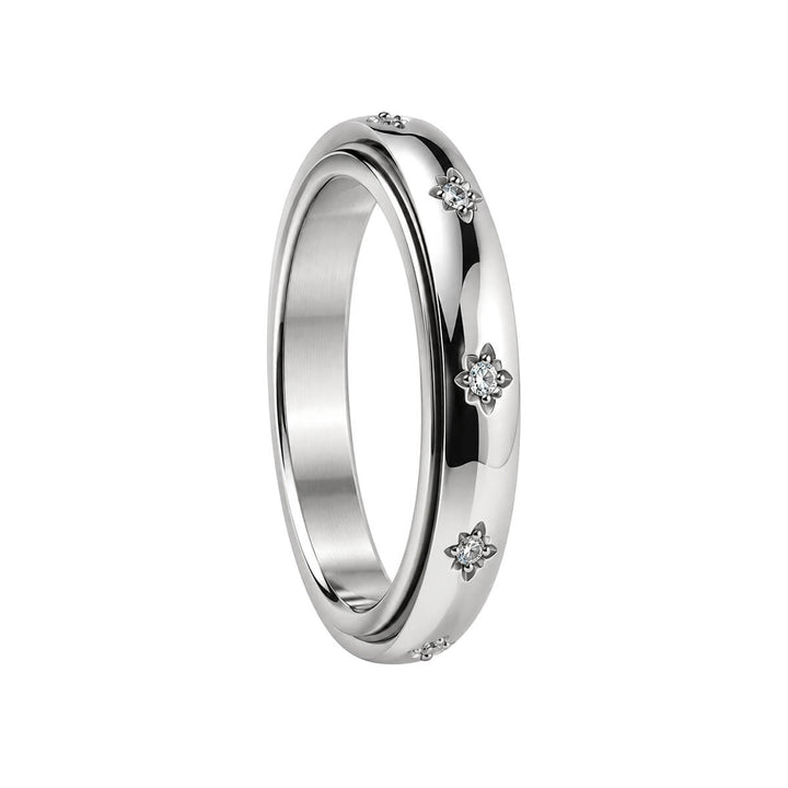 Roterande antistressring med zirkonia-dekor, 4 mm (stål 316L)