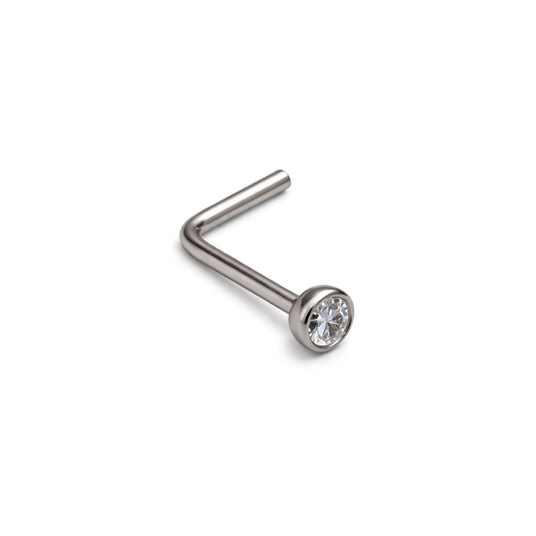Zirconia nose ring bezel L shape 0.8mm (Titanium G23)