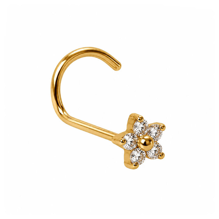 Siro zirkonia kukka nenäkoru spiraali 0.8mm (Titaani G23)